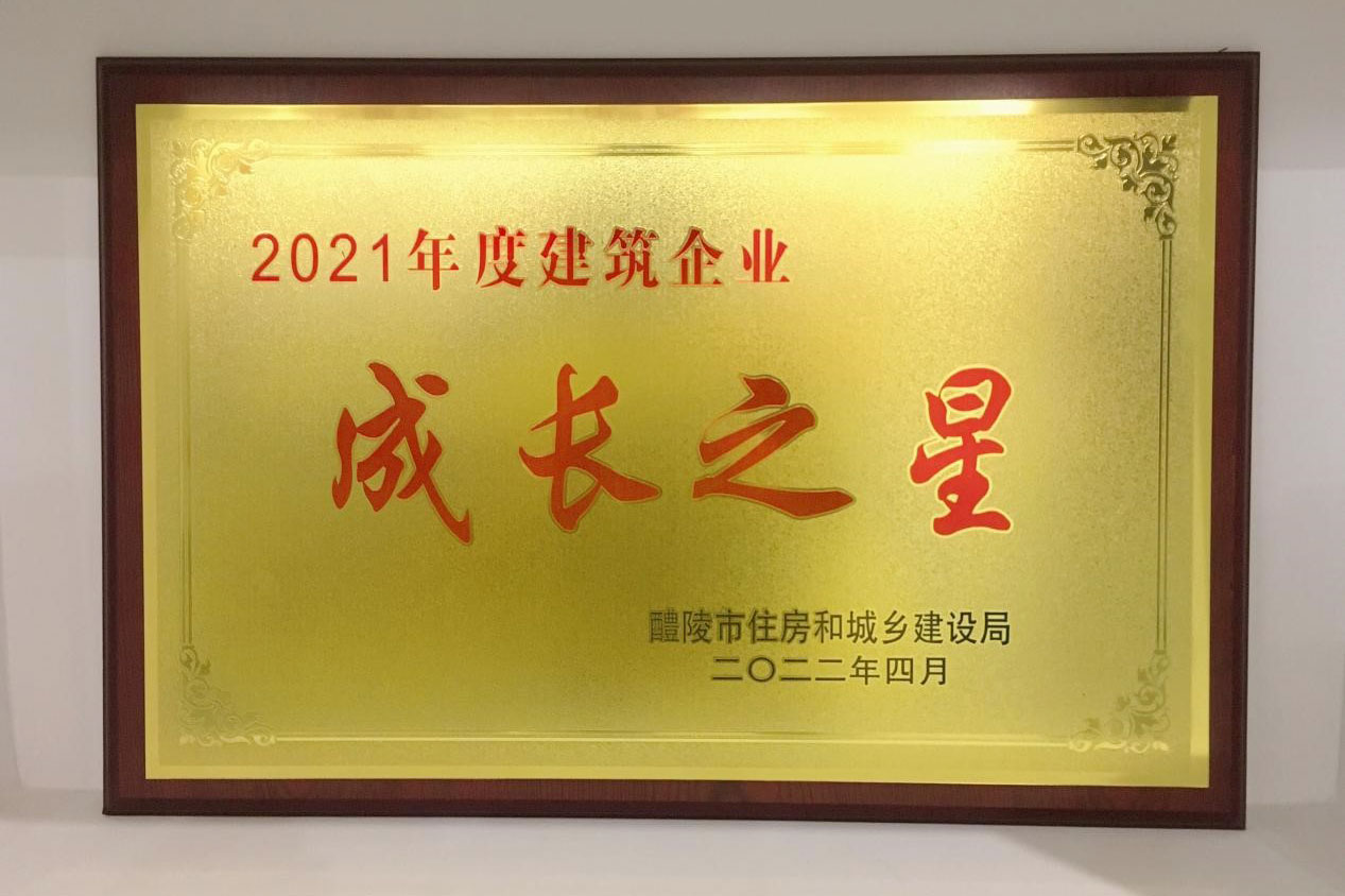 我司榮獲建筑企業(yè)“成長(cháng)之星”